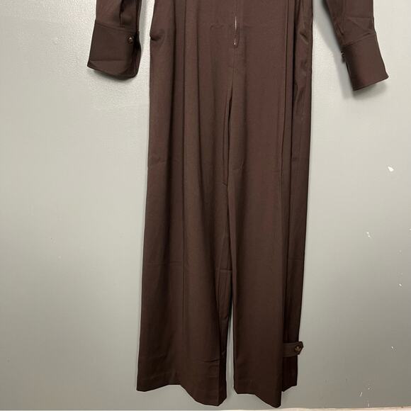 NWT & Other Stories Tailored Long Sleeve Jumpsuit Dark Brown Women’s Size 2 - Picture 6 of 14